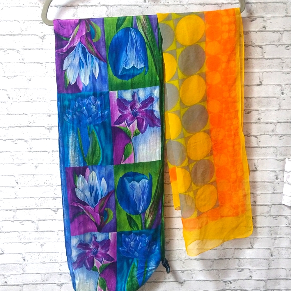 Adrienne Vittadini Silk Scarf Plus One